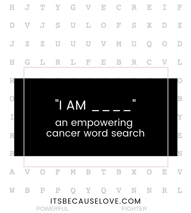 "I AM _______." An Empowering Cancer Word Search 