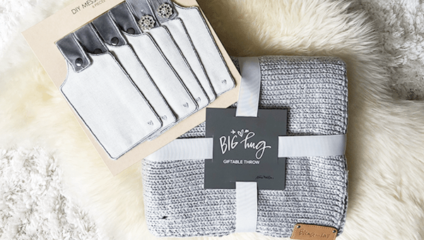 Because Love - Big Hug Lap Blanket - Grommet & Jewel Tags Pack